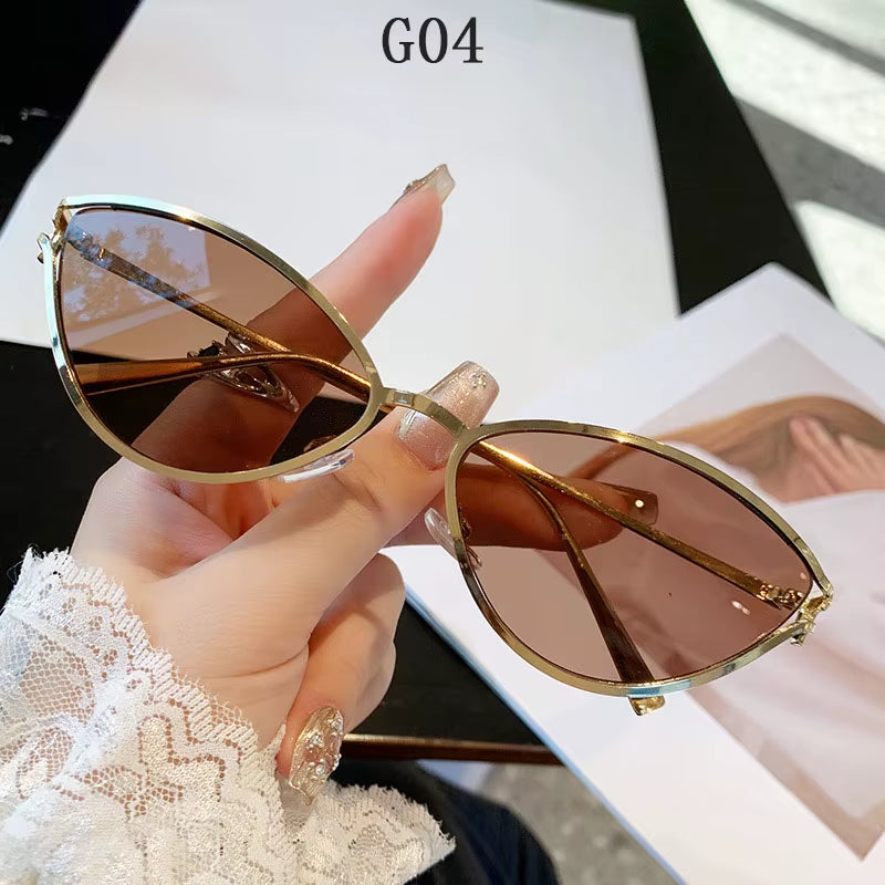 2024 Cat Eye Sunglasses Women Trendy Vintage Vacation Designer Luxury Glasses Lentes De Sol Mujer Lunette Soleil Femme Vasos