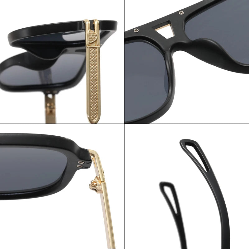 2024 New Driving Sunglasses Metal Double Beam Sunglasses Fashion Trend Luxury Brand Lentes De Sol Para Hombre