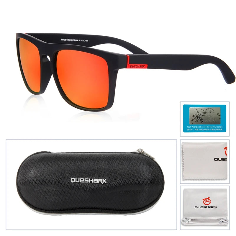 Queshark Colorful Cycling Sunglasses Polarized Road Bike Glasses Sports Hiking Riding Goggles Uv Protection Bicycle Eyewear