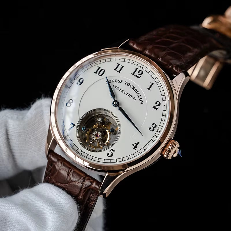 Genuine Tourbillon Business Men Watch Original ST8000 Movement Luxury Skeleton Mechanical Watches Sapphire Wristwatches