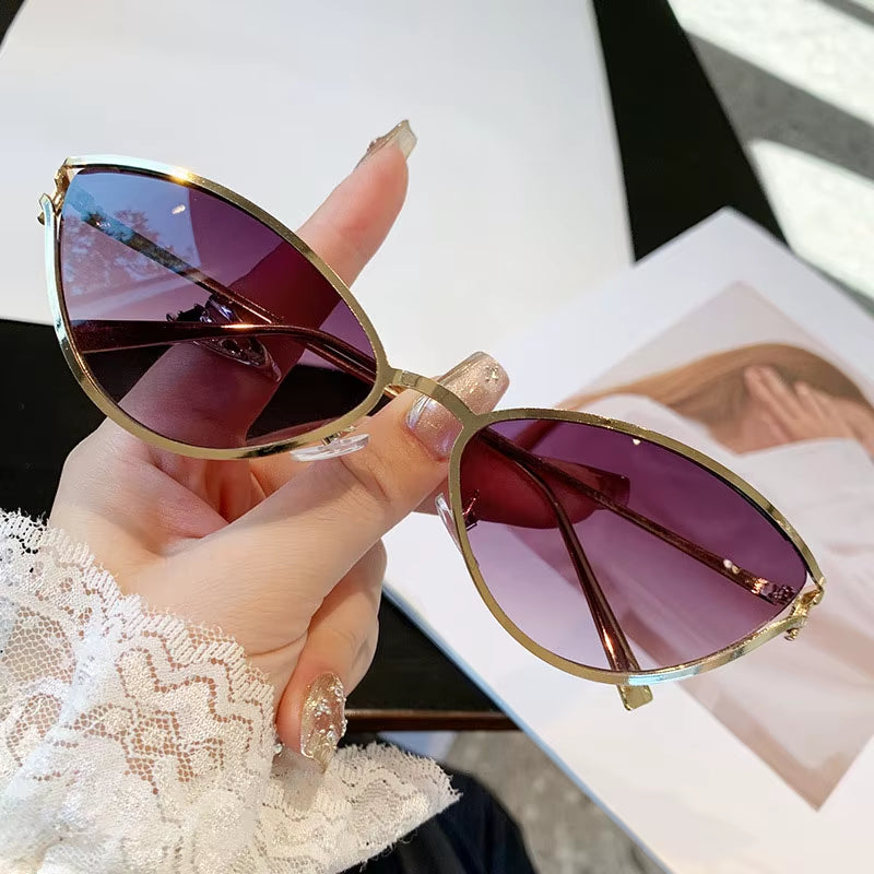 2024 Cat Eye Sunglasses Women Trendy Vintage Vacation Designer Luxury Glasses Lentes De Sol Mujer Lunette Soleil Femme Vasos