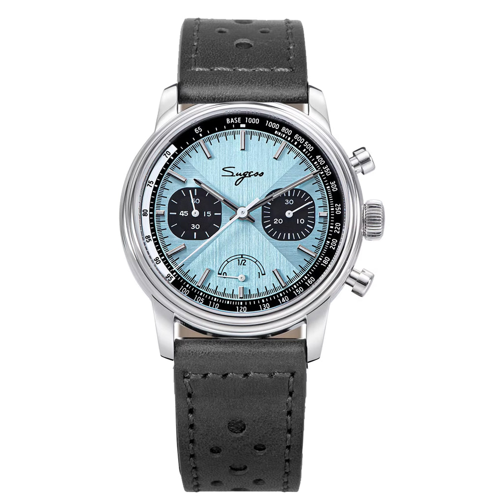 Watch of Men Pilot 1963 Wristwatches ST1906 Chronograph Handwind Movement Domed Sapphire Waterproof Powerreserve Lume V2