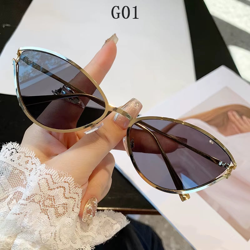 2024 Cat Eye Sunglasses Women Trendy Vintage Vacation Designer Luxury Glasses Lentes De Sol Mujer Lunette Soleil Femme Vasos