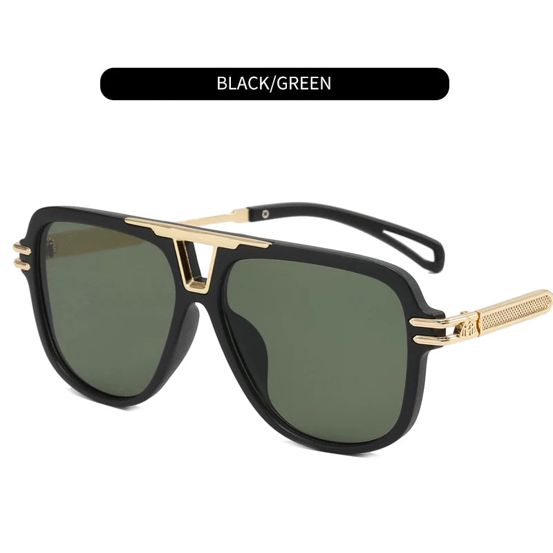 2024 New Driving Sunglasses Metal Double Beam Sunglasses Fashion Trend Luxury Brand Lentes De Sol Para Hombre