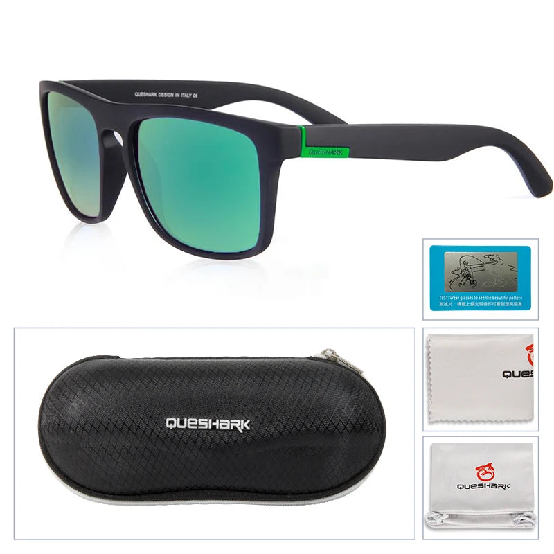 Queshark Colorful Cycling Sunglasses Polarized Road Bike Glasses Sports Hiking Riding Goggles Uv Protection Bicycle Eyewear