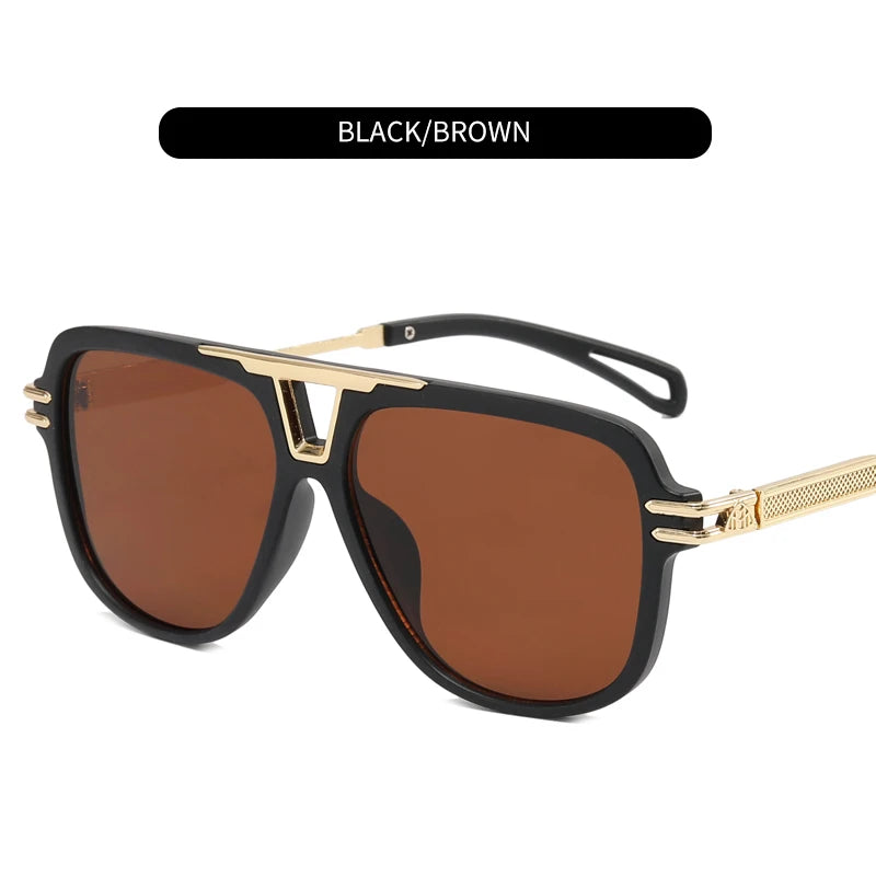2024 New Driving Sunglasses Metal Double Beam Sunglasses Fashion Trend Luxury Brand Lentes De Sol Para Hombre