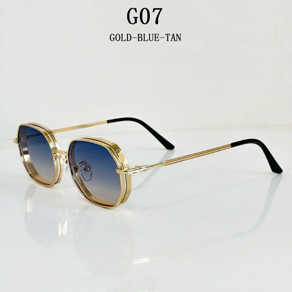 Square Sunglasses Women Trendy and Fashionable Vintage Steampunk Sunglasses Men Luxe Retro Fashion Glasses Lentes De Sol Mujer