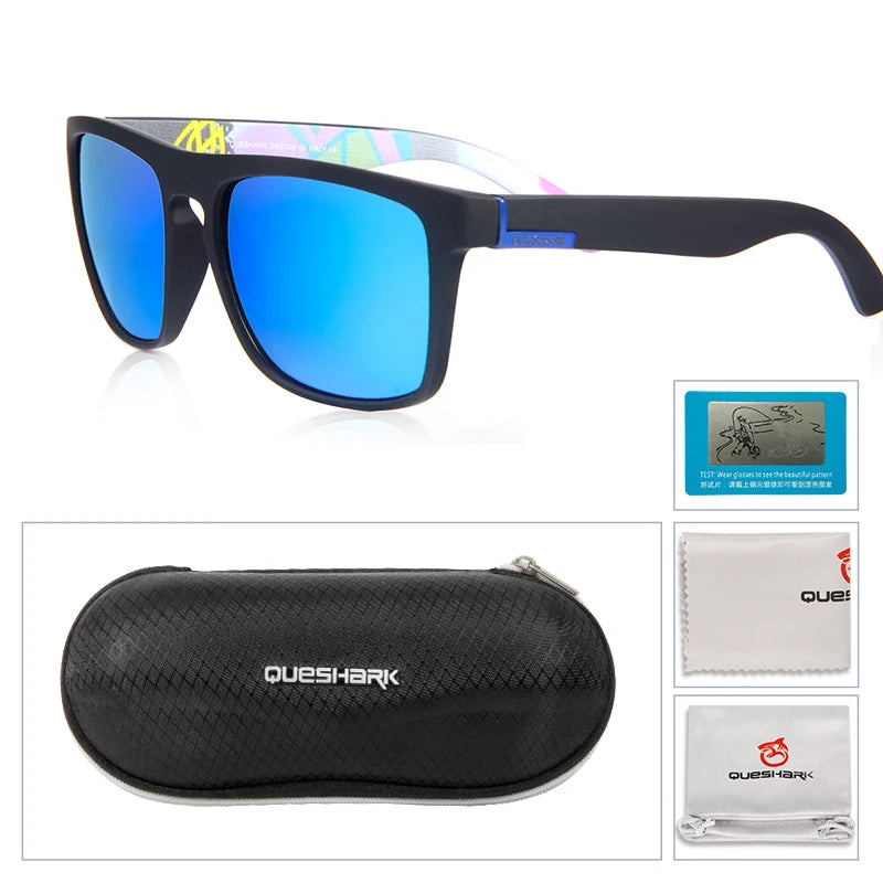 Queshark Colorful Cycling Sunglasses Polarized Road Bike Glasses Sports Hiking Riding Goggles Uv Protection Bicycle Eyewear