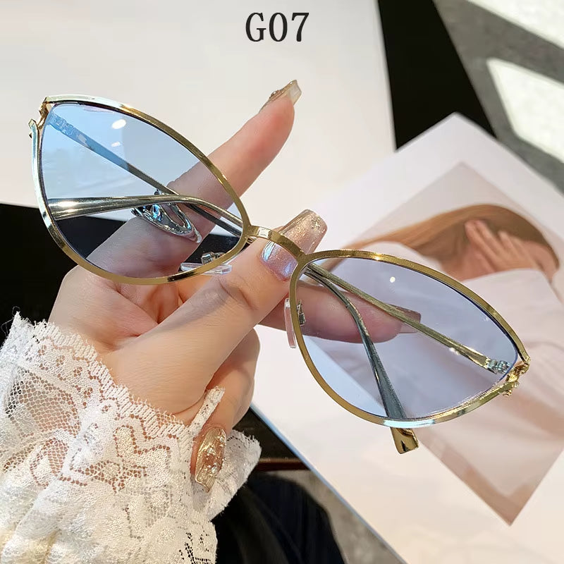 2024 Cat Eye Sunglasses Women Trendy Vintage Vacation Designer Luxury Glasses Lentes De Sol Mujer Lunette Soleil Femme Vasos