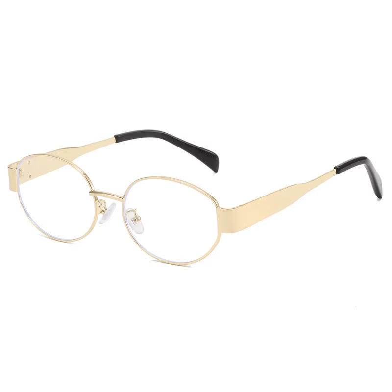 2024 Steampunk Sunglasses Retro Women'S Oval Sunglasses Fashion Women'S Classic Retro Small Metal Brand Glasses UV400