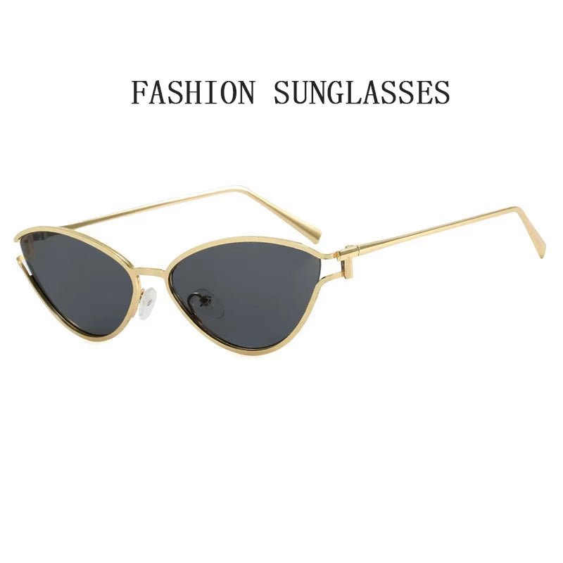 2024 Cat Eye Sunglasses Women Trendy Vintage Vacation Designer Luxury Glasses Lentes De Sol Mujer Lunette Soleil Femme Vasos