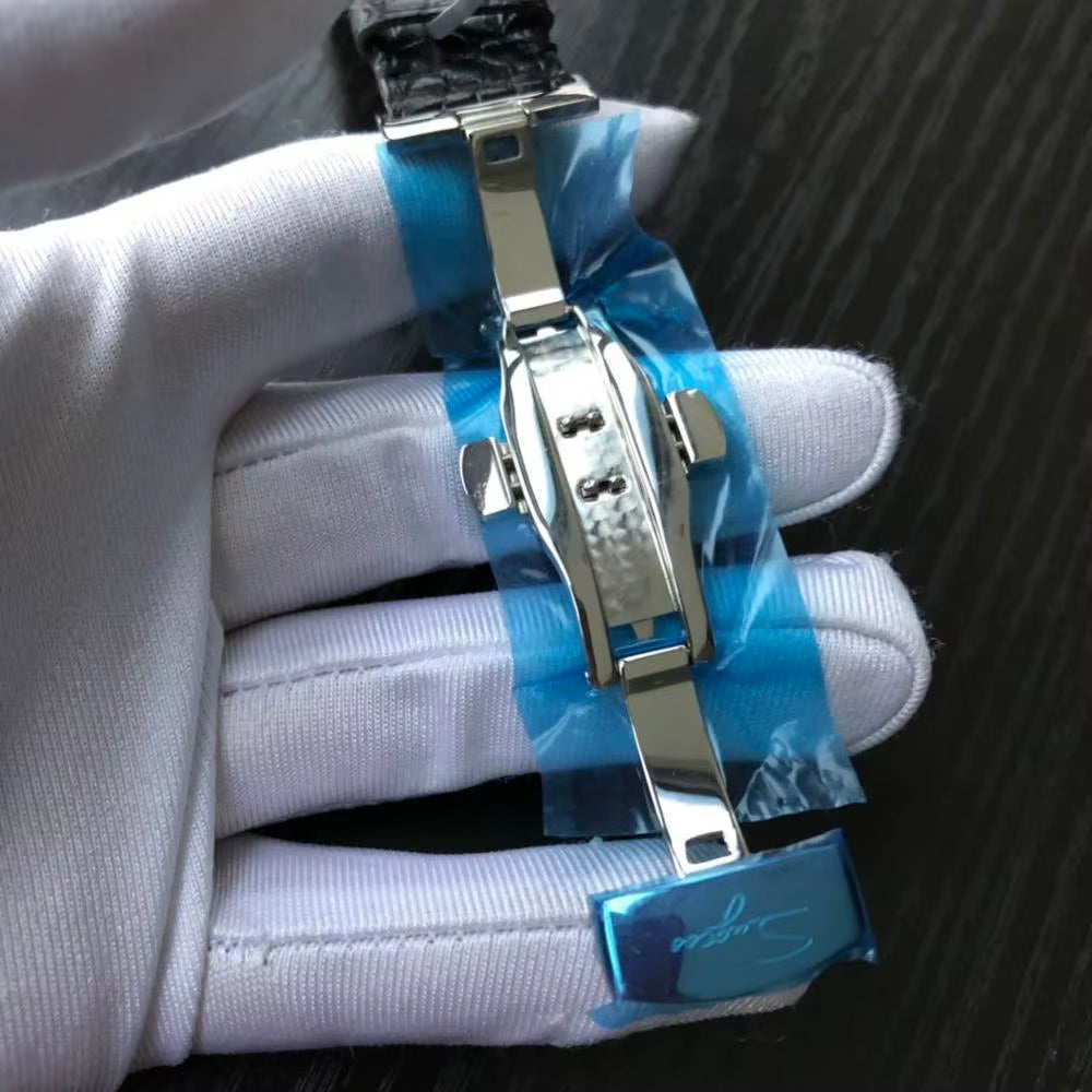 Real Tourbillon Watch Genuine Original ST8001 Movement Mens Calendar Skeleton Gold Diamond Watches Hand Winding/Auto