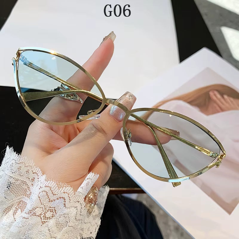2024 Cat Eye Sunglasses Women Trendy Vintage Vacation Designer Luxury Glasses Lentes De Sol Mujer Lunette Soleil Femme Vasos