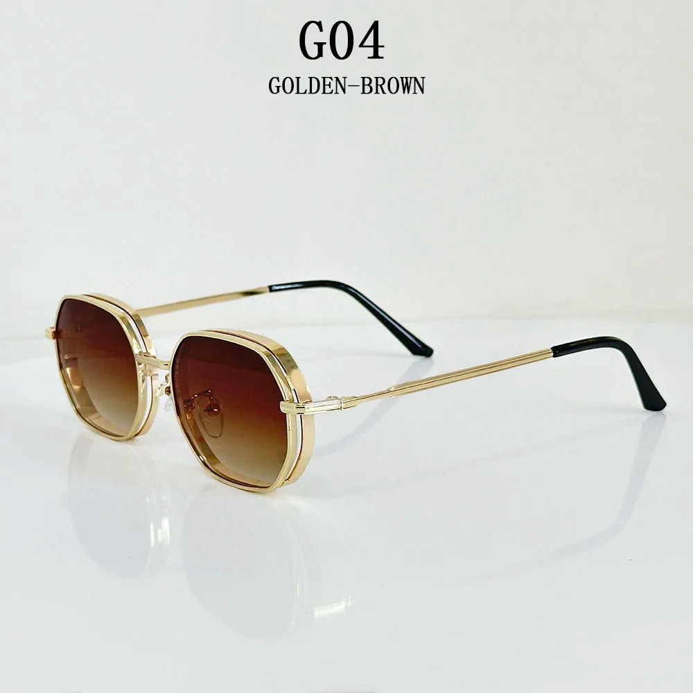 Square Sunglasses Women Trendy and Fashionable Vintage Steampunk Sunglasses Men Luxe Retro Fashion Glasses Lentes De Sol Mujer