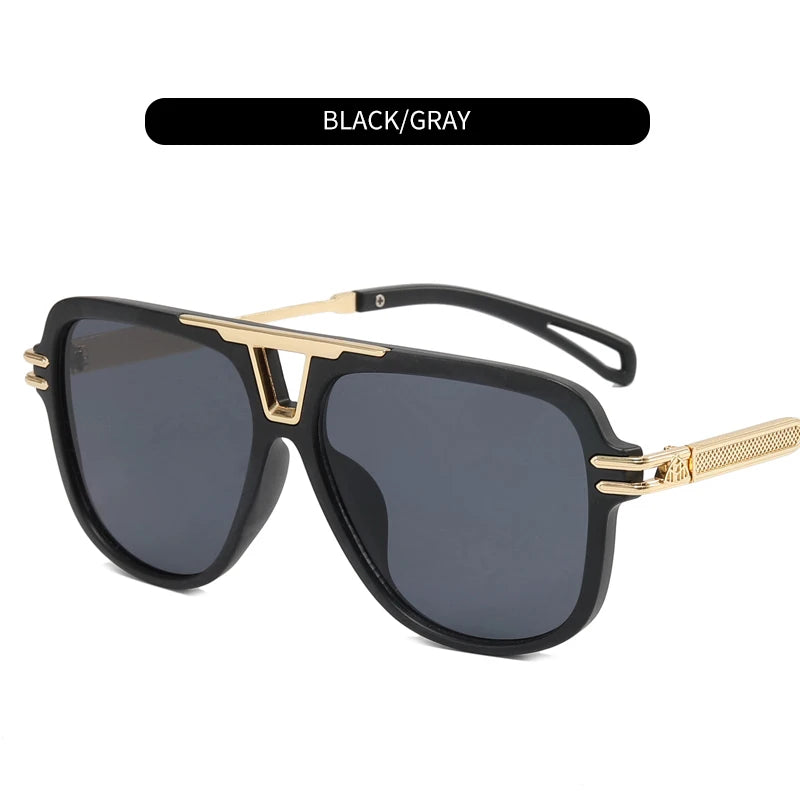 2024 New Driving Sunglasses Metal Double Beam Sunglasses Fashion Trend Luxury Brand Lentes De Sol Para Hombre