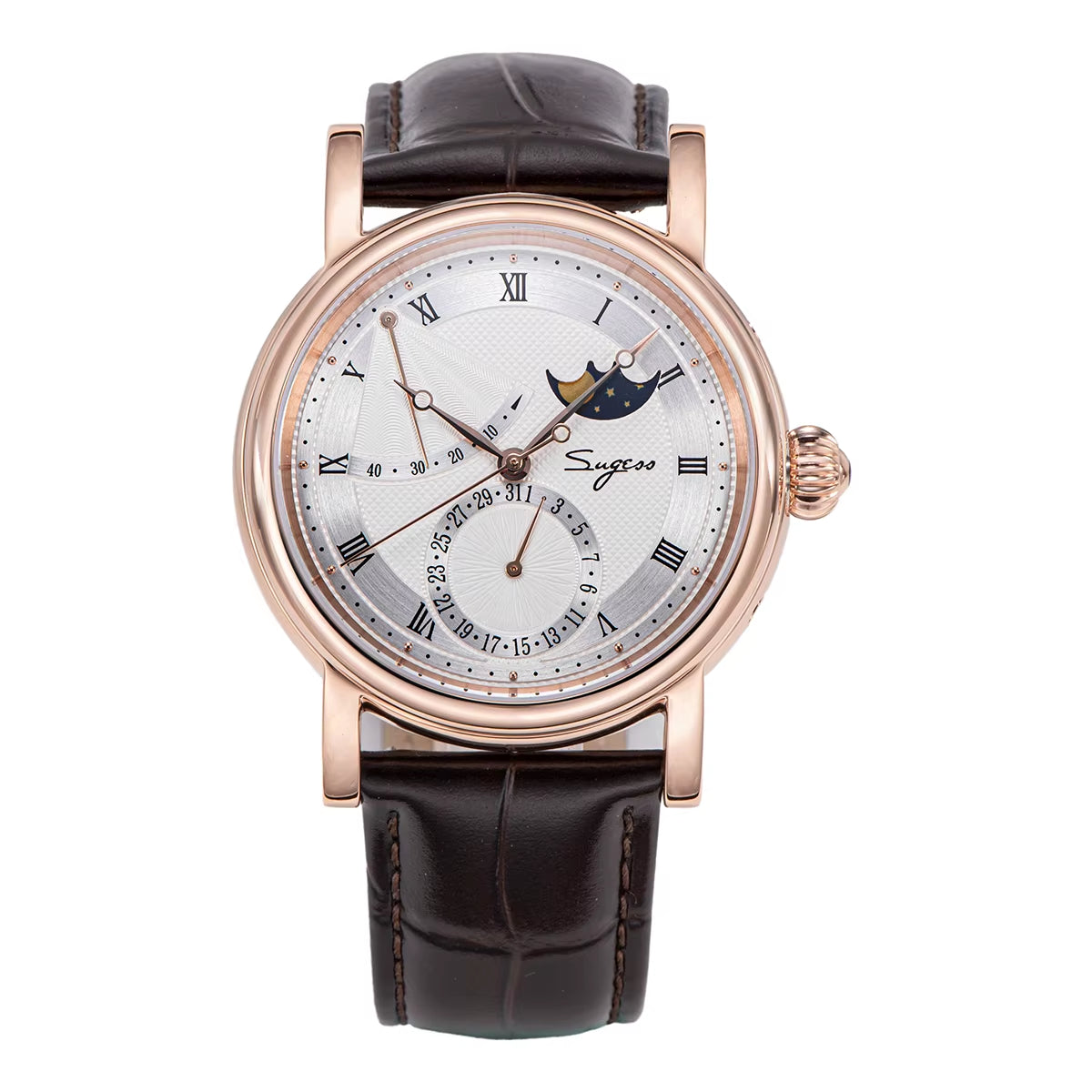 2023  Watch of Men Automatic Mechanical Moon-Phase Wristwatches Power Reserved Sapphire Waterresistant Tianjin Movement
