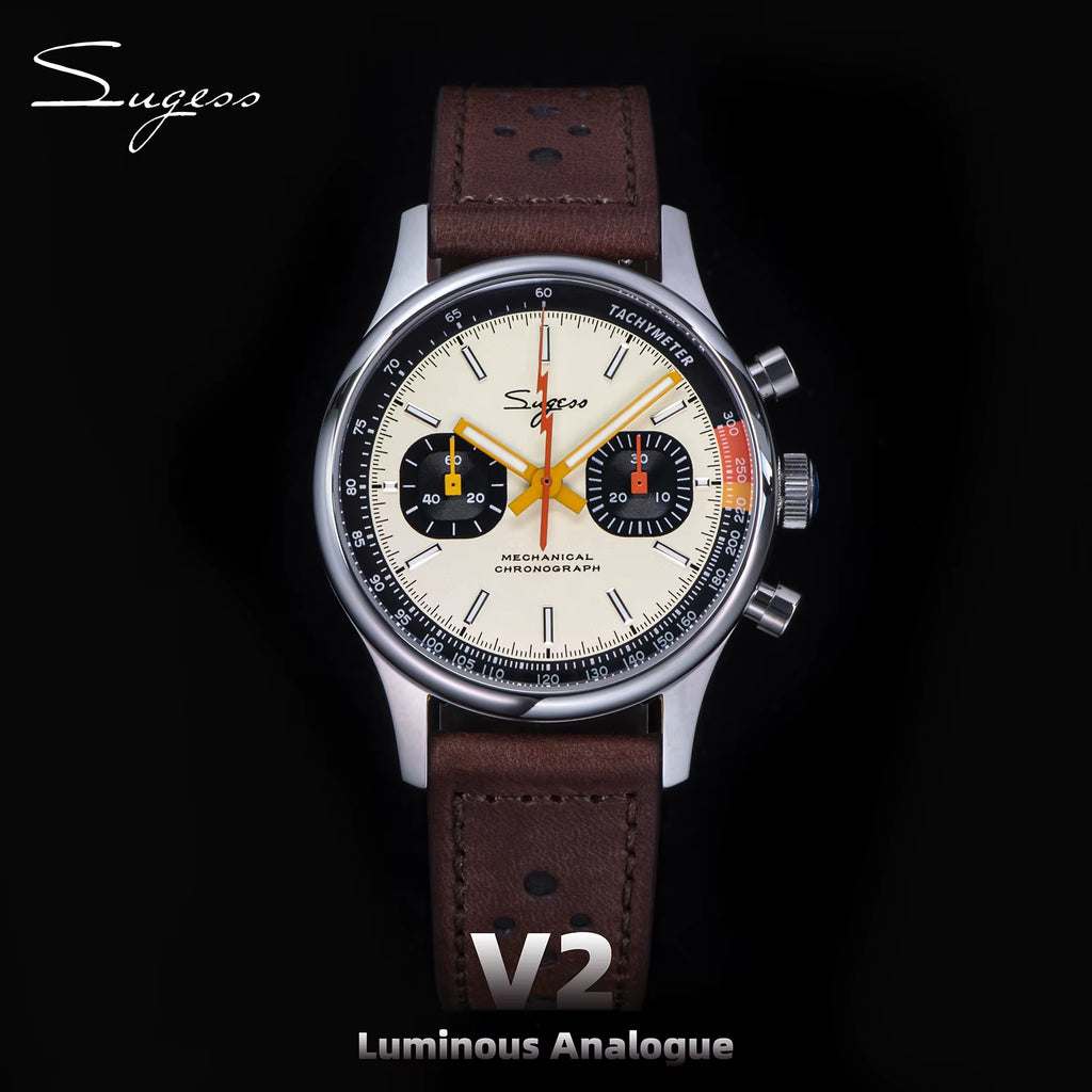 Watch of Men Chronograph Mechanical Wristwatches Tianjin ST19 Swanneck Movement Pilot Mens Watch Sapphire Crystal Gift V2