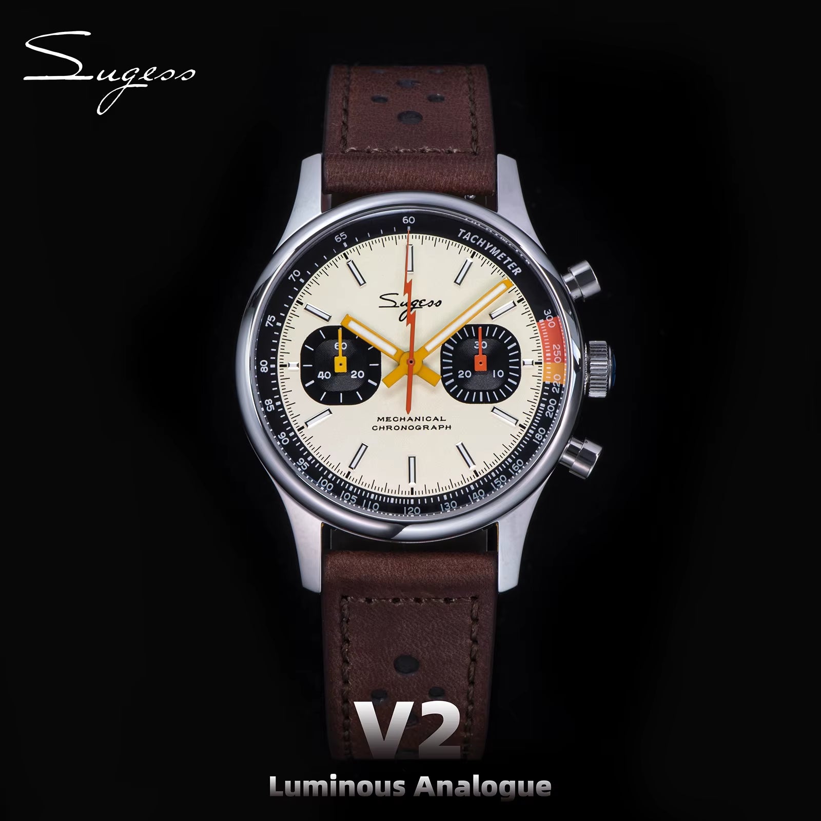 Watch of Men Chronograph Mechanical Wristwatches Tianjin ST19 Swanneck Movement Pilot Mens Watch Sapphire Crystal Gift V2