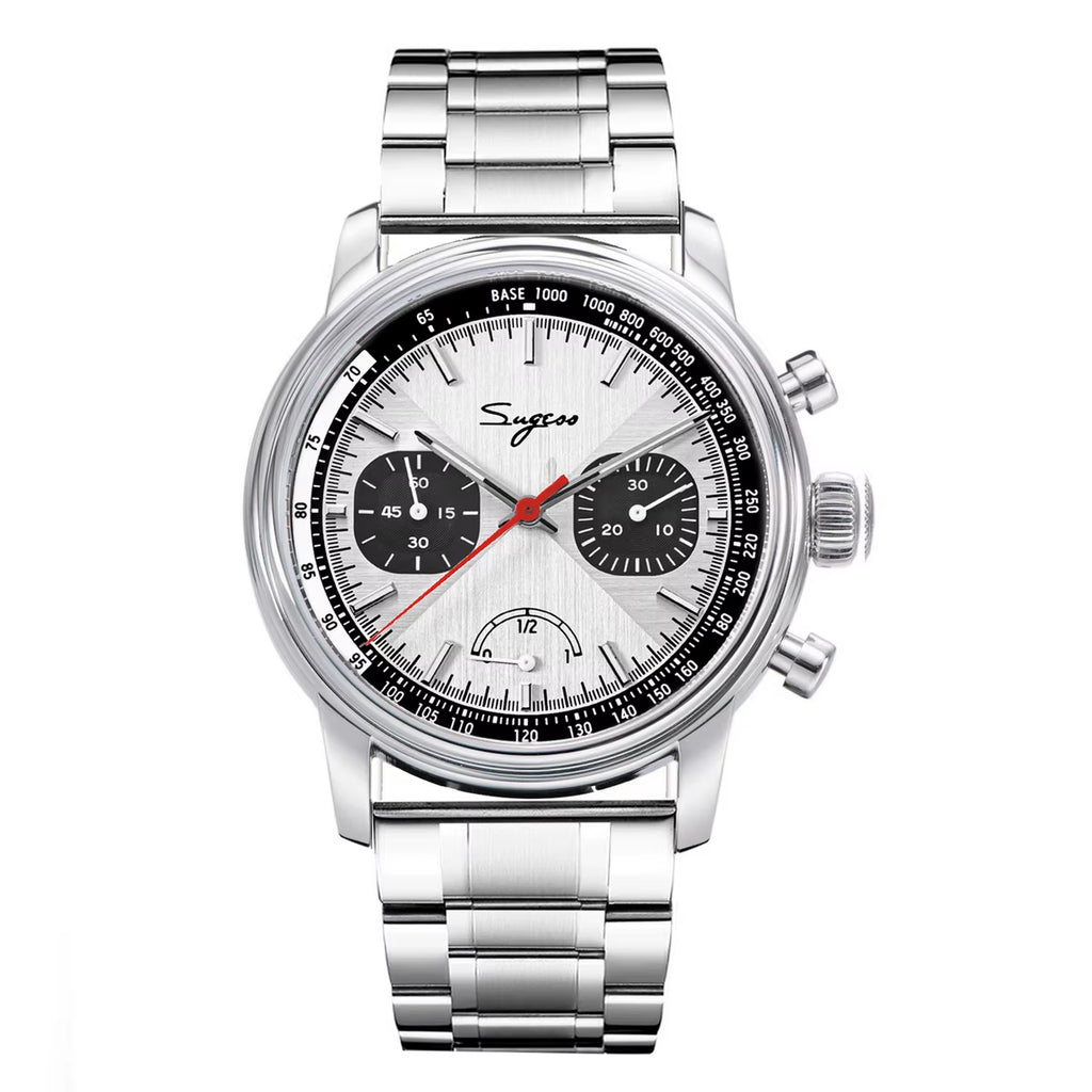 Watch of Men Pilot 1963 Wristwatches ST1906 Chronograph Handwind Movement Domed Sapphire Waterproof Powerreserve Lume V2