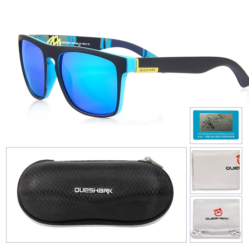 Queshark Colorful Cycling Sunglasses Polarized Road Bike Glasses Sports Hiking Riding Goggles Uv Protection Bicycle Eyewear